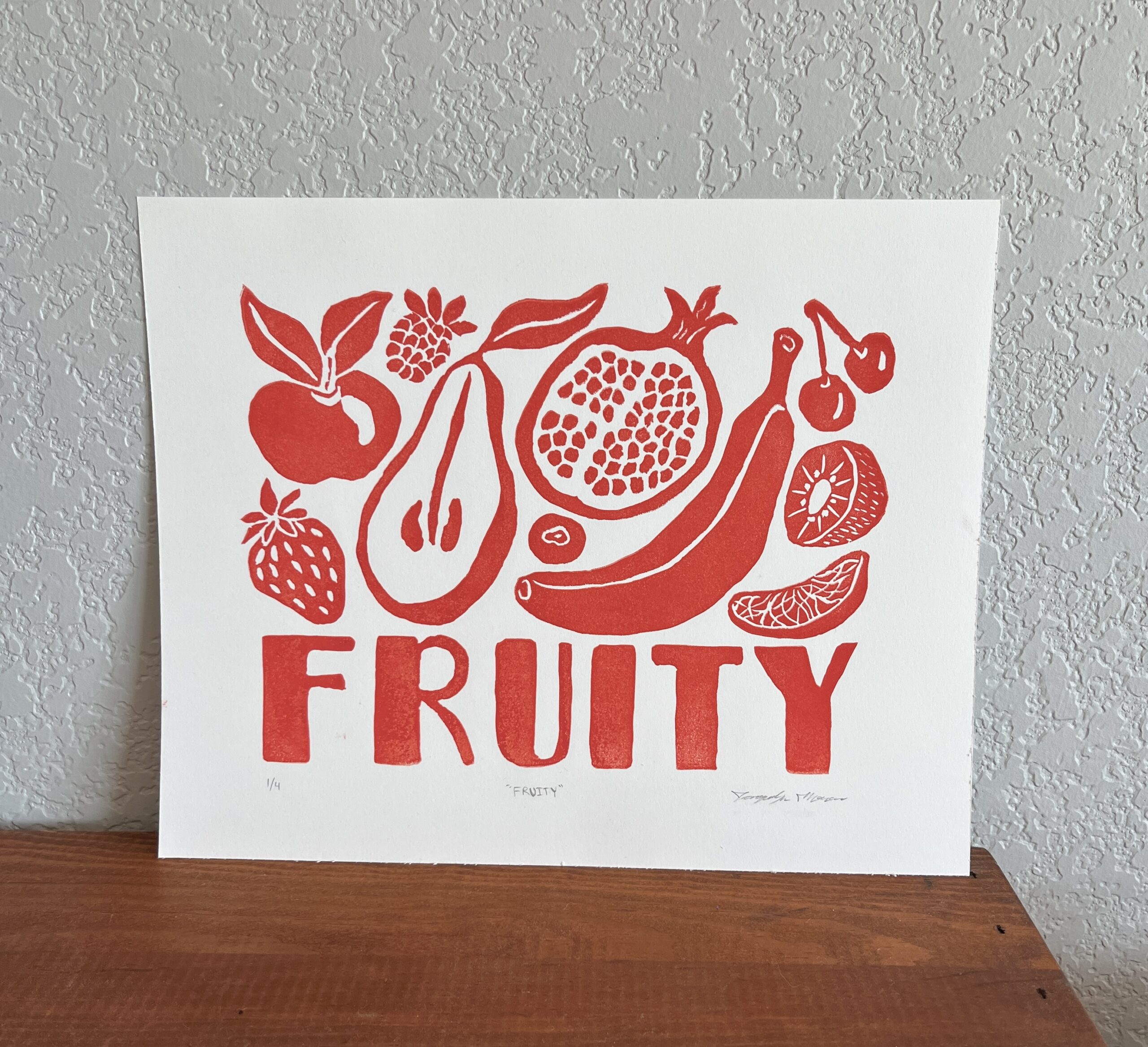 "FRUITY" Block Print