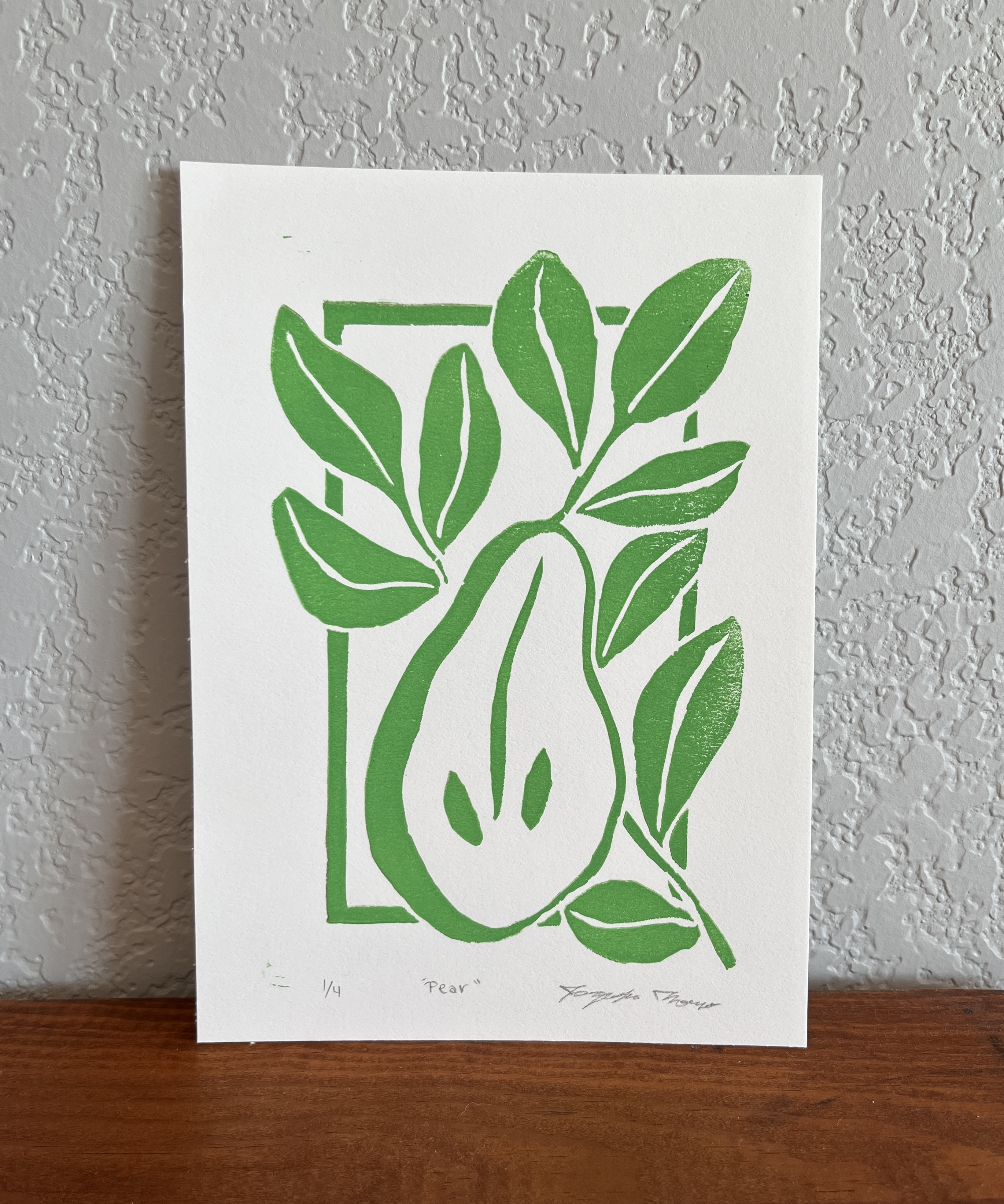 "Pear" Print - Green, Discounted Misprint
