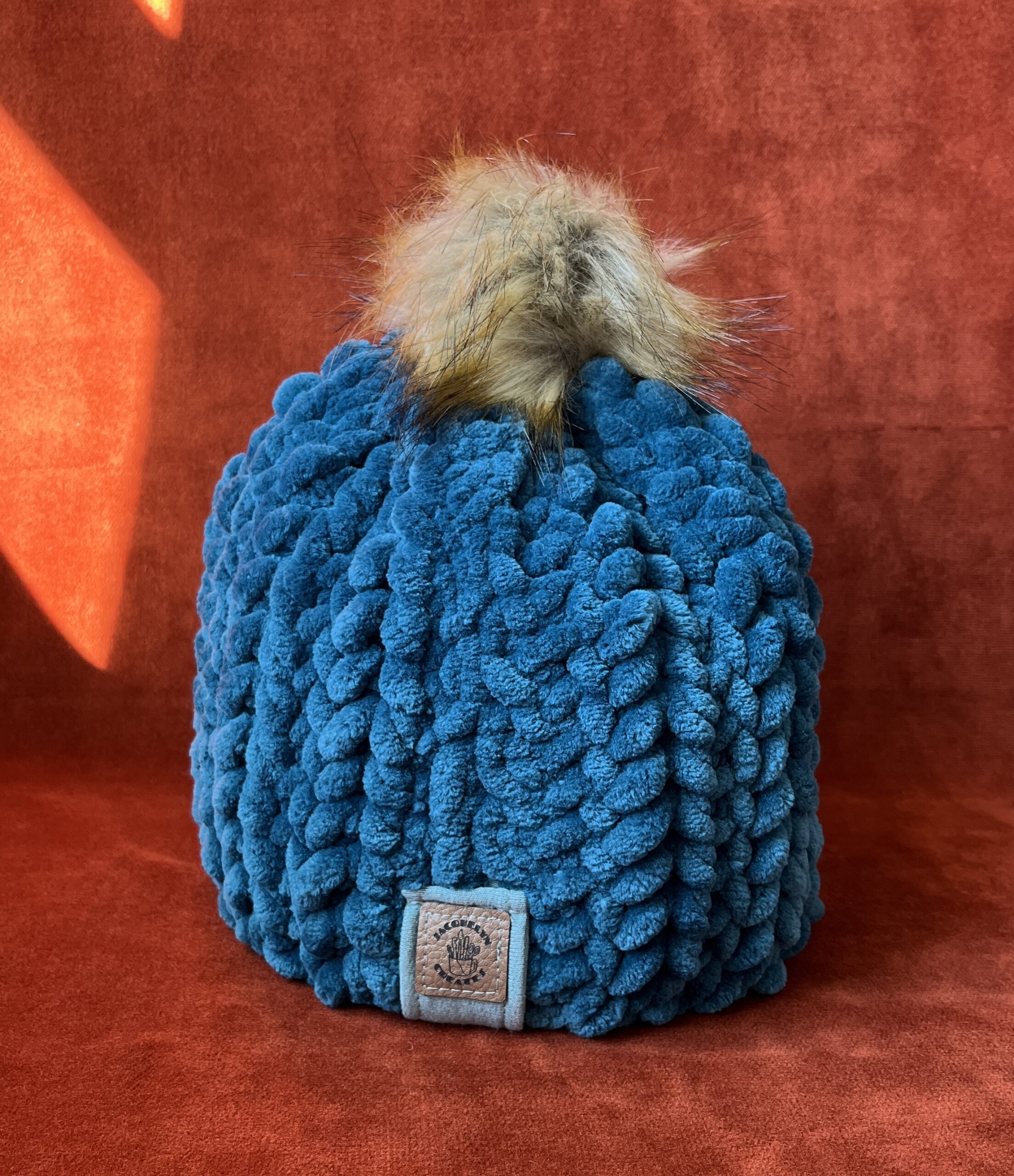 Peacock Crochet Beanie - Large